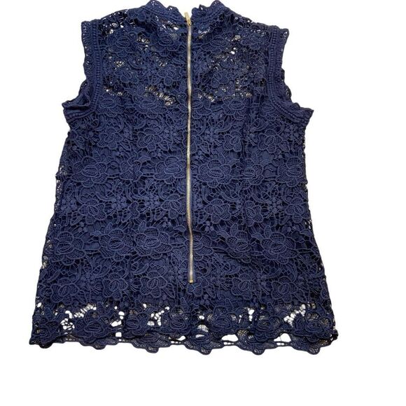 Ladies Nenette Lepore Sleeveless Lace Top Navy Blue Size Small - Picture 4 of 14